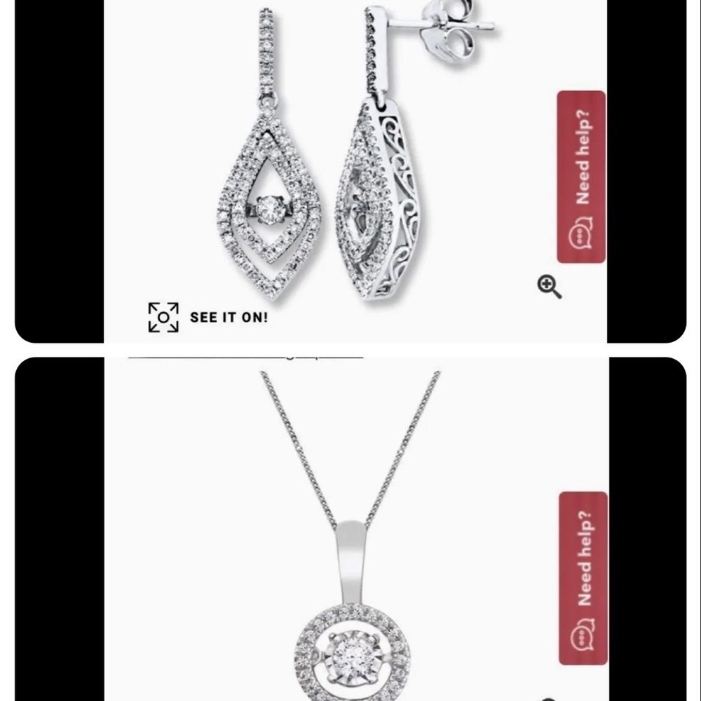 New Kay Jewelers Diamond Earring and Necklace set
